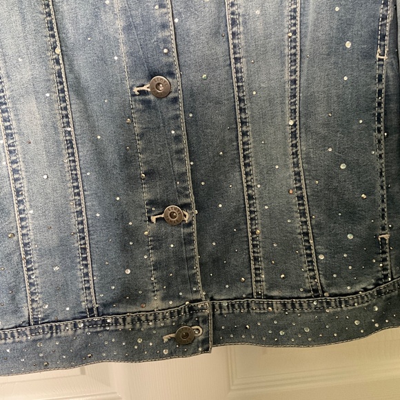 LADIES DENIM & BLING JEAN JACKET. SIZE L. BEAUTIFUL CONDITION!! - Picture 8 of 12